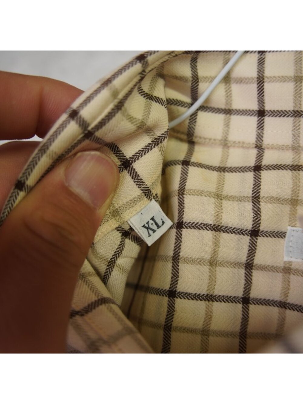 Loro Piana Mens Plaid Cotton Wool Blend Button Down Shirt Size XL Made Italy EUC - Picture 8 of 14
